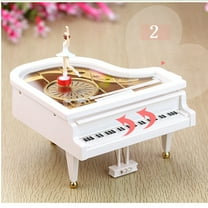 HOMEMAXS Ballet Dancer Piano Music Box Classical Music Box Dancing Fairy Musical Box Rotary Ballerina Music Box for Home Furnishings Photo Studio Ornaments Birthday Gift(White)