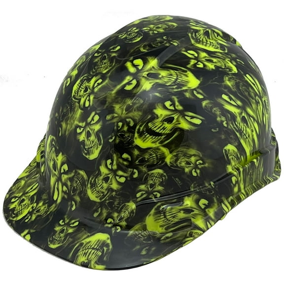 Hades Green Hydro Dipped Hard Hats Cap Style