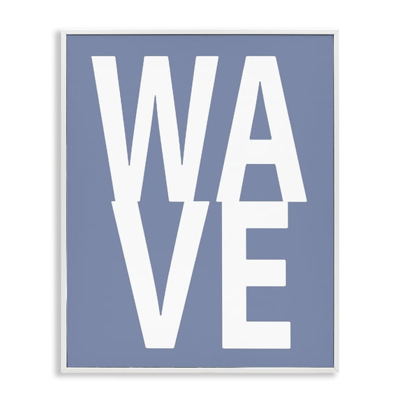 Stupell Industries Contemporary Nautical Wave Text White Framed Giclee Art, 16 x 20, by Jamie MacDowell