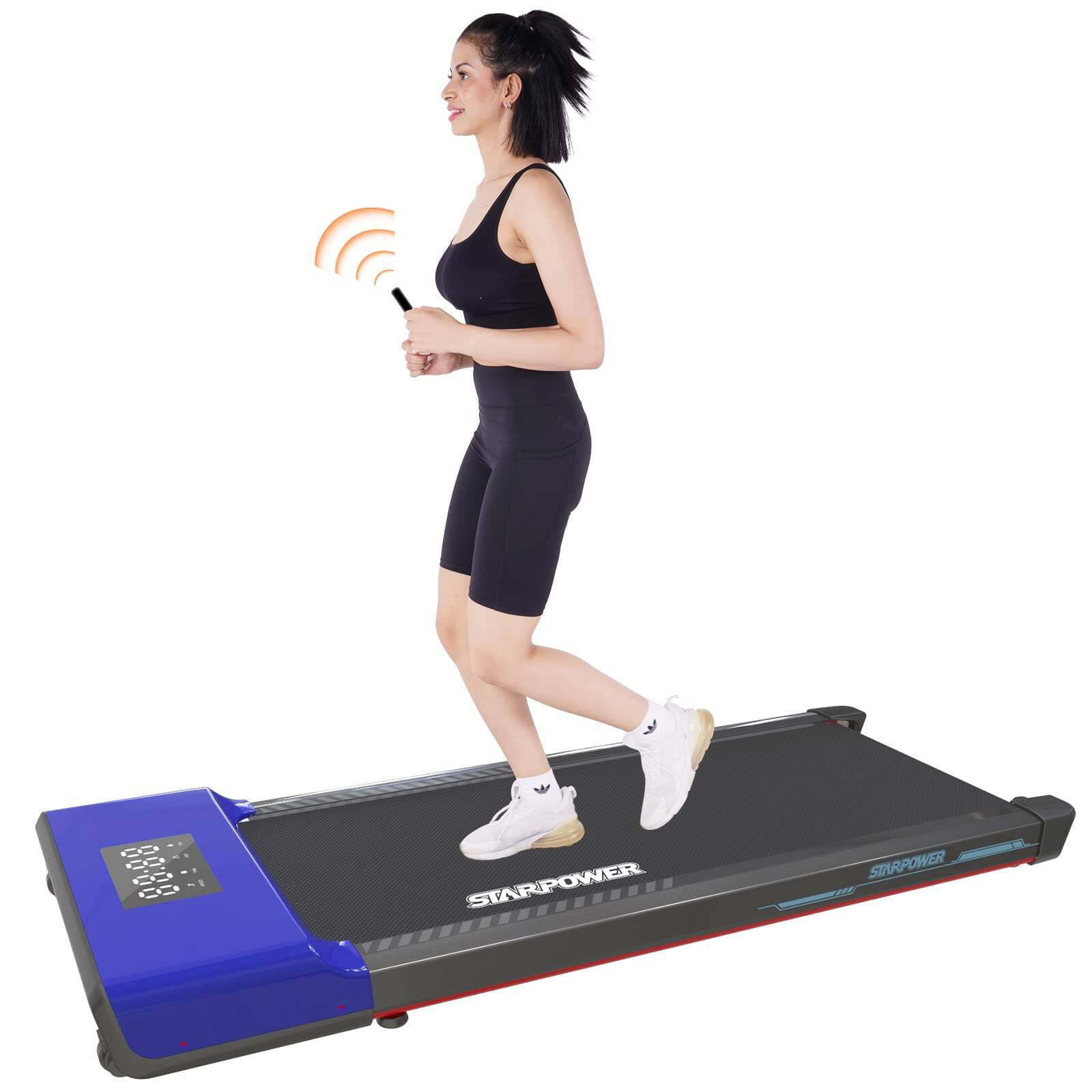 YDZJY 2.5HP Under Desk Treadmill 2 in 1  with Remote Control, 265lbs Ultra-Quiet - LED Sport Walking  Pad for Home/Office(Blue)