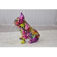 thumbnail image 3 of Nifao French Bulldog Painted Purple Graffiti Resin Statue – Home Decor Sculpture, 8"L x 5"W x 10"H, 3 of 13