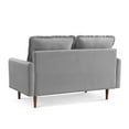 thumbnail image 6 of Zephyr 57" Modern Contemporary Sofa, Velvet Upholstered Loveseat Couch with Tassle Sewn Back Cushion, Grey, 6 of 17