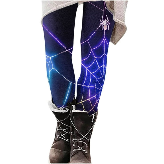 Byworldtasic Halloween Pants for Women Women's Prints Soft Stretch Yoga Pants High Waisted Thermal Warm Stretch Seamless Leggings