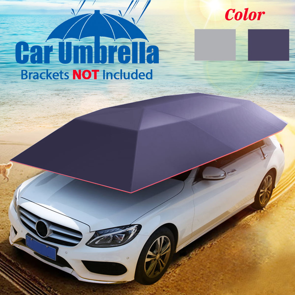 Waterproof Universal Car Sun Shade Umbrella Cover Tent Cloth UV Protect 4X2  Ed 