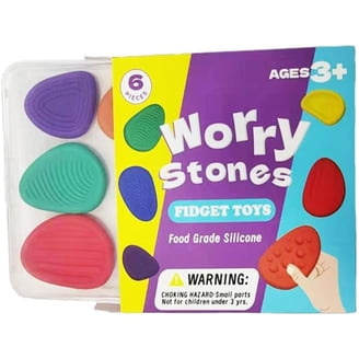 Fidget Toys 6 Pack Sensory Stones – Textured Worry Stones For Autism, Anxiety Relief For Kids & Adults (Ocean Theme)-253225