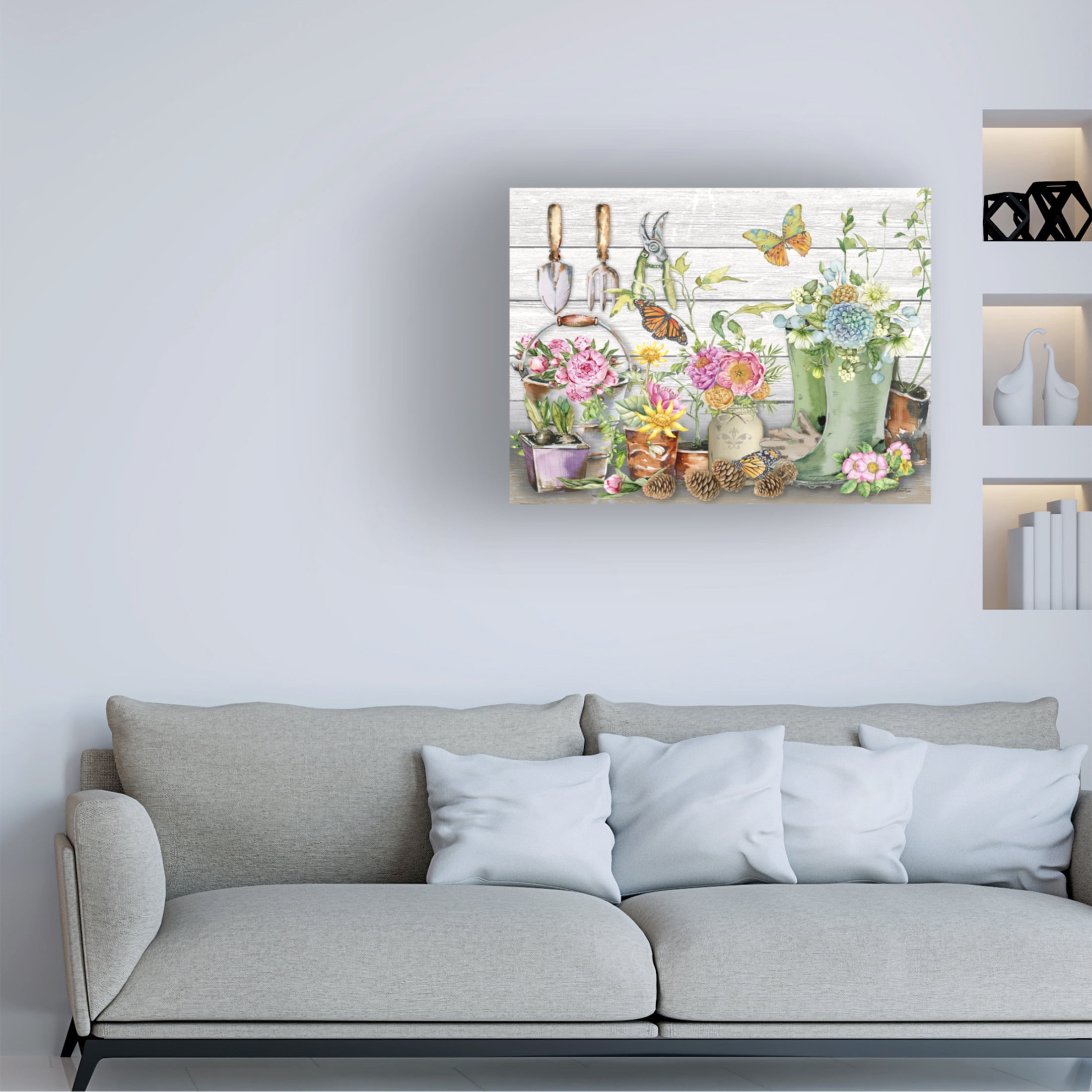 Canvas Wall Art - Jean Plout 'Garden Tool Shed' Wall Art for Living Room, Bedroom, or Office Décor by Trademark Fine Art - 19 x 14 Inches