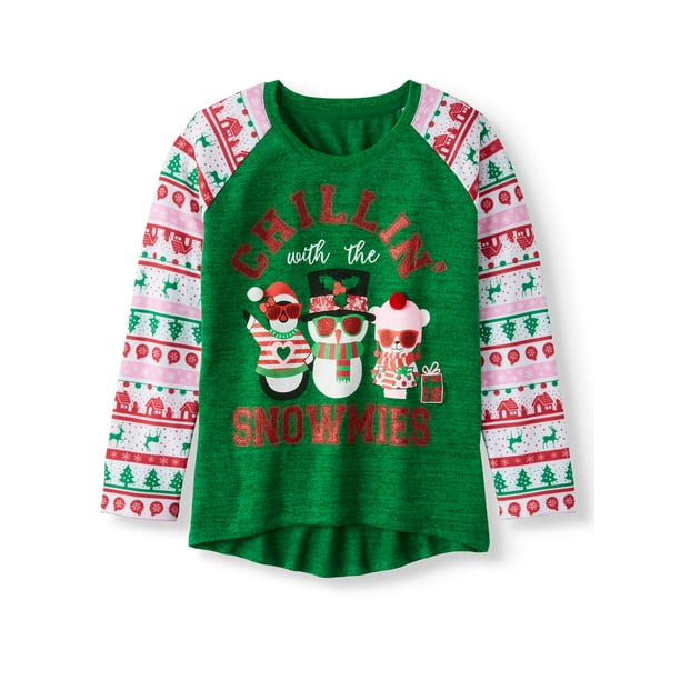 Holiday Time Novelty Sleeve Christmas Sweater (Little Girls & Big