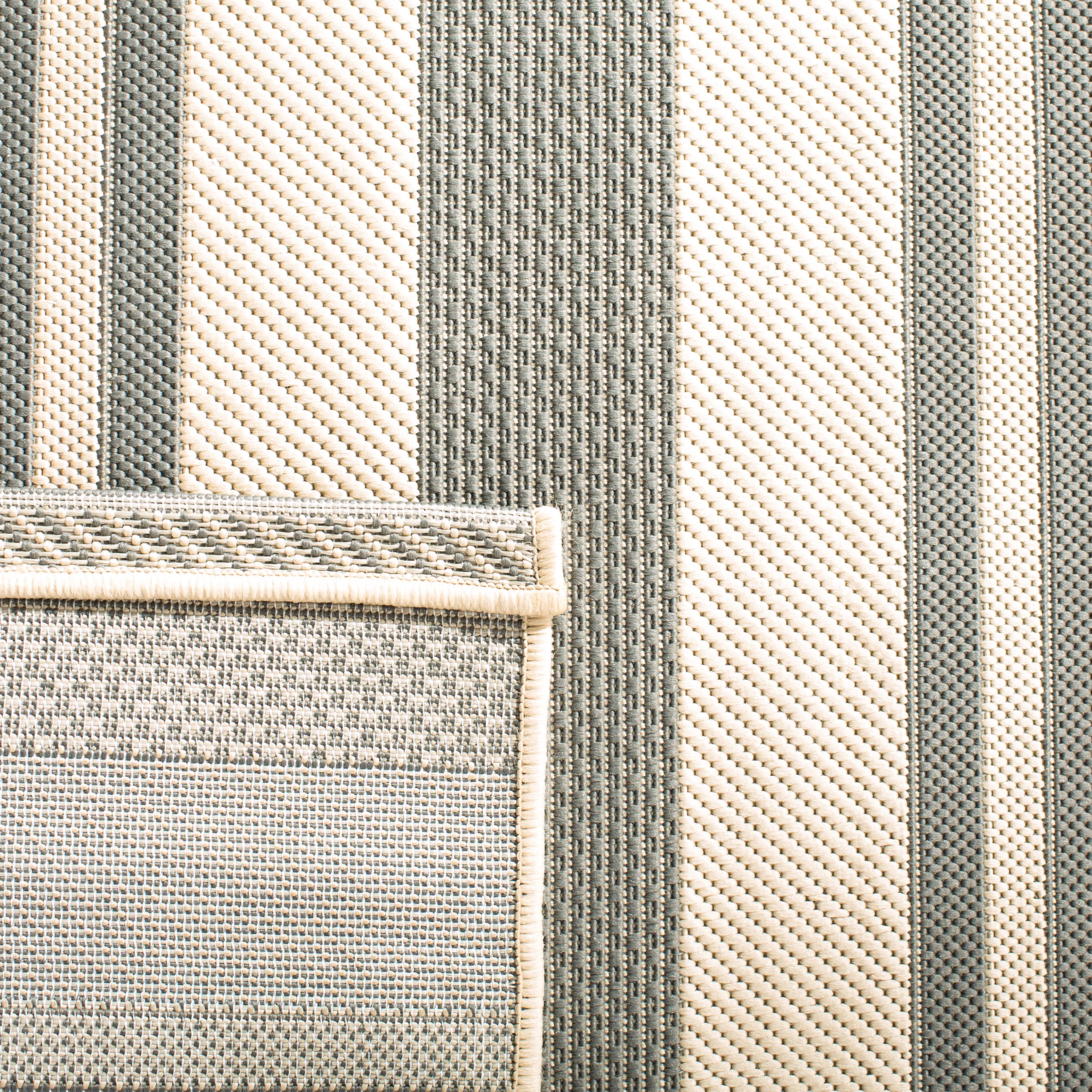 Safavieh Courtyard Caroline Striped Indoor/Outdoor Runner Rug, Gray/Bone, 2'3" x 22'