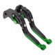 thumbnail image 1 of Palancas de freno y embrague cortas y largas únicas para SUZUKI GSX-S1000/F/S/ABS 15-20, palanca de freno ajustable de aleación de aluminio, mango negro con extremo verde, 1 of 7