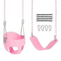 RedSwing High Back Full Bucket Swing with Heavy Duty Swing Seat Combo Pack (Triangle and Chain Dip), Tree Straps Included, Pink