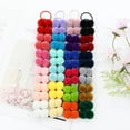 thumbnail image 6 of 24 Pcs Candy Colors Cute Small Fuzzy Pompom Hair Ties Scrunchies Pom Pom Elastics Pigtail Ponytail Holders Fluffy Balls Rubber Bands Ropes Hair Accessories for Baby Girls Kids, BPink, 6 of 7