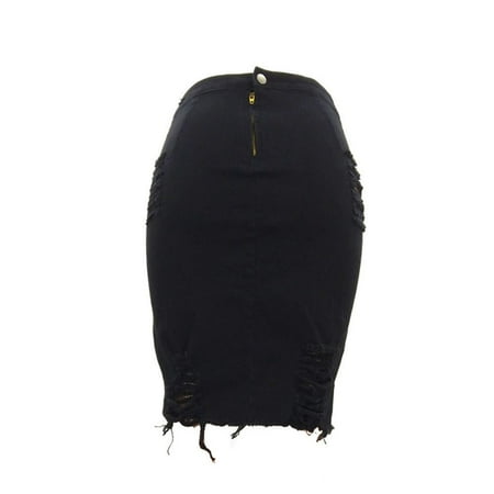 

Cathalem Corset Skirt Skirt Pencil Waist Womens Distressed Jean Ripped Denim Mini High Ladies Skirt Fitted Bed Skirt Skirt Black Medium