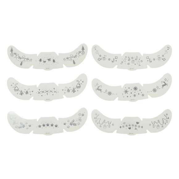 Unique Bargains 6 Pcs Christmas Style G Temporary Face Tattoo Silver Tone Water Film Paper PET Film