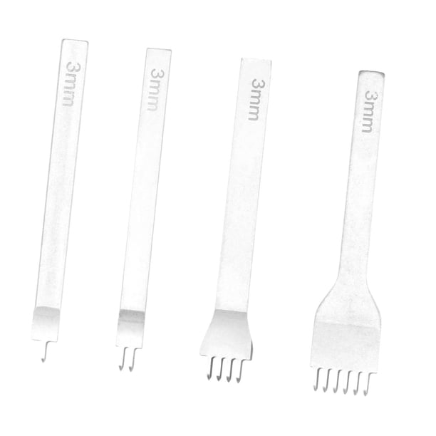 4x Herramientas para manualidades de cuero, perforadoras resistentes para correas, correas de reloj y cinturones 3 mm