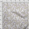 thumbnail image 2 of oneOone Georgette Viscose White Fabric Flower & Leaves Watercolor Dress Material Fabric Print Fabric By The Yard 42 Inch Wide, 2 of 4