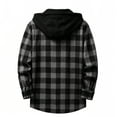 thumbnail image 5 of AloohaidyvioNo Boundaries Hooded Plaid Jackets for Women Fall Lightweight Soft Long Sleeve Button Down Flannel Shirts, 5 of 5
