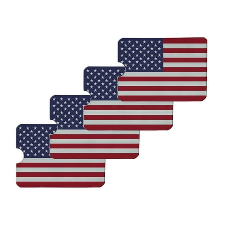 Aqua Credit Card Review United States of America American USA Flag Credit Card RFID Blocker Holder Protector Wallet Purse Sleeves Set of 4 ()