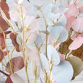 thumbnail image 2 of Hoja de manzana simulada, hoja de eucalipto, decoración de boda de hotel con viento, planta simulada, hoja de manzana única, violeta claro, 2 of 14