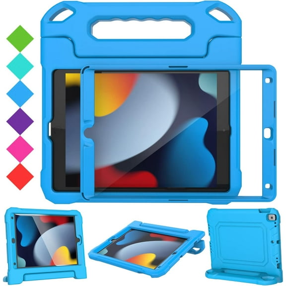 VICVOL Kids Case for iPad 10.2 inch 9th/ 8th/ 7th Generation, iPad Pro 10.5 inch & iPad Air 3rd Gen - with Built-in Screen Protector, Blue