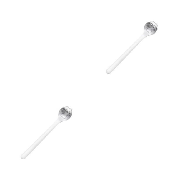 Toystoory Cuchara mezcladora exquisita, vajilla esencial para el hogar y la oficina, esencial para el té pata de gato de plata 1 2piezas