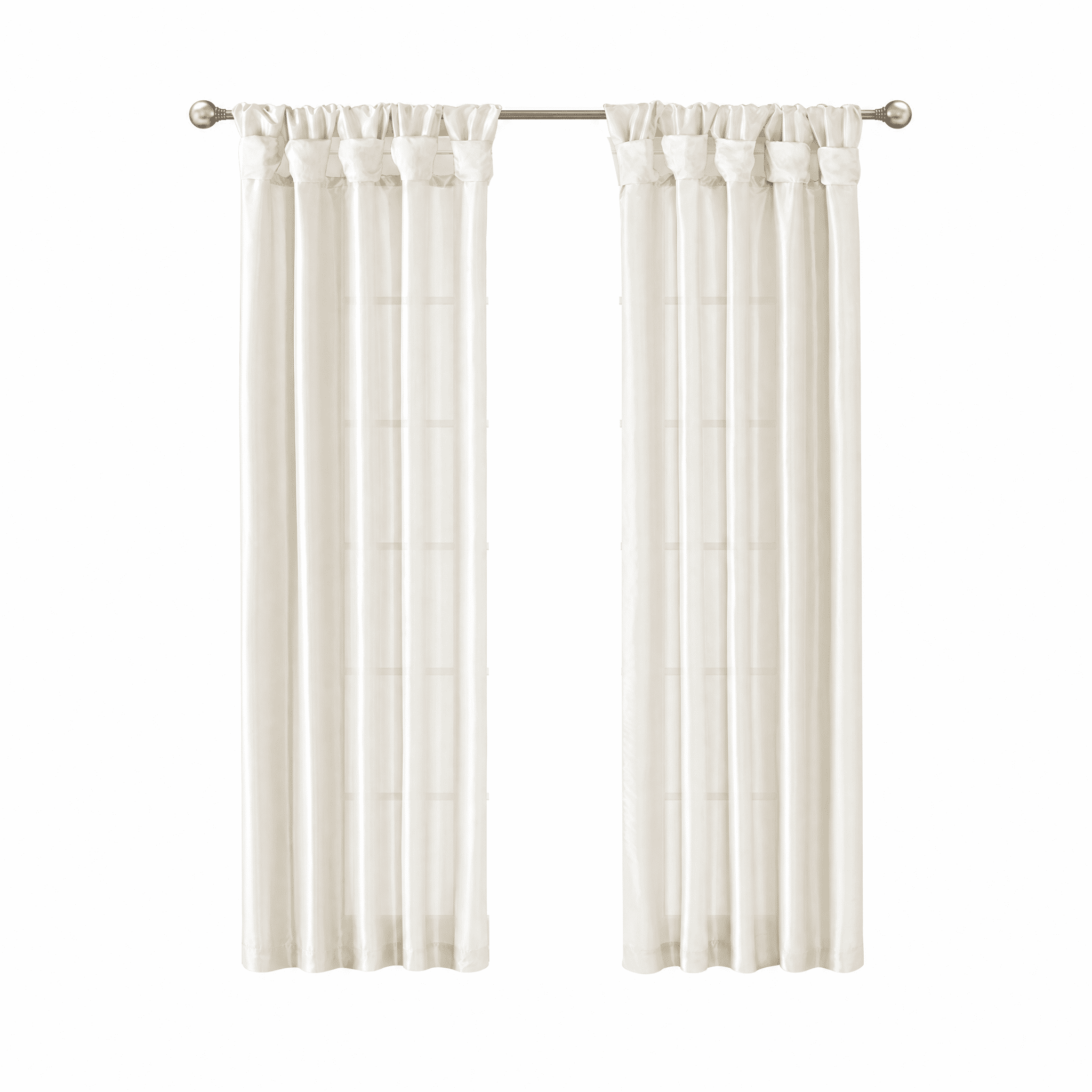 Twist Tab Lined Window Curtain Panel White 50"x120"