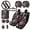 Black and Pink-Butterfly Rose, variant on LedBack Boho Frog Printed Car Seat Covers Full Set Steering Wheel Cover Seat Belt Cover Armrest Pad Cup Mat Keychain Head Rest Covers for Car, Rear Front Seat Protector Car Accessories