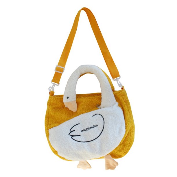 Bolso informal para mujer con correa ajustable, bolso de viaje con dibujos animados de ganso (amarillo)