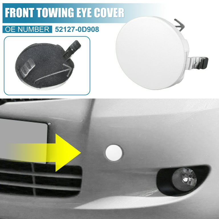 Unique Bargains Front Bumper Tow Hook Towing Eye Cover Cap 52127-0D908 for  Toyota Yaris 4Door Sedan 11-13 White 