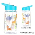 thumbnail image 6 of 450ml Student Animals Water Bottle Kids Childrens Water CUP Giraffe BPA Free Folding Straw Children Drinking Bottle Kids Milk Bottle SHARK, 6 of 8