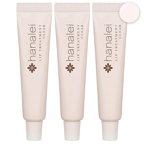 Hanalei Lip Treatment Moisturizing with Kukui Oil, Shea Butter, Agave and Grape Seed Oil, Clear, 3 Piece