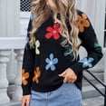 thumbnail image 6 of DailyTrove Women's Colorful Floral Sweater, Long Sleeve, Casual Festival & Street Wear, Soft Cotton Blend, Plus Size Friendly, 6 of 6