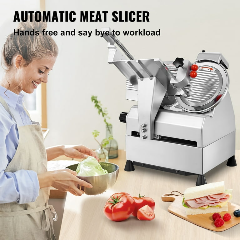VEVOR 10 Commercial Meat Slicer 550W Electric Deli Meat Veggie Bread Slicer