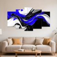 thumbnail image 4 of ZHONGYUTONG Blue Black White Abstract Wall Art Large 5 Pieces Wall Decor Canvas Prints Modern Living Room Bedroom Office Home Decor Framed (8x14inx2pcs 8x18inx2pcs 8x22inx1pcs), 4 of 5