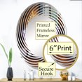 thumbnail image 3 of Designart "Tub Glowing with Purple, Teal, and Pink Crystals" Bathroom Spiral Round Wall Mirror - Humor Oval Printed Decorative Mirror - Multiple Color Options, 3 of 5