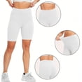 thumbnail image 5 of Stephy Women's Yoga Leggings Stretch High Waist Gym Workout Shorts Legging Joggers Sport Athletic Short Tights Pants, White, XL, 5 of 9