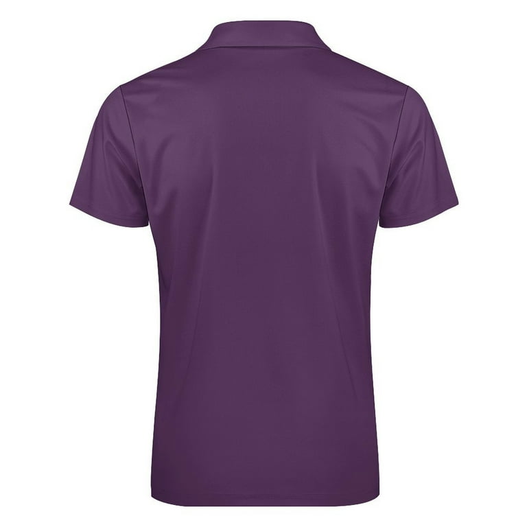 Dark Purple Men Zipper T-shirt Summer Casual Short Sleeve T-shirt