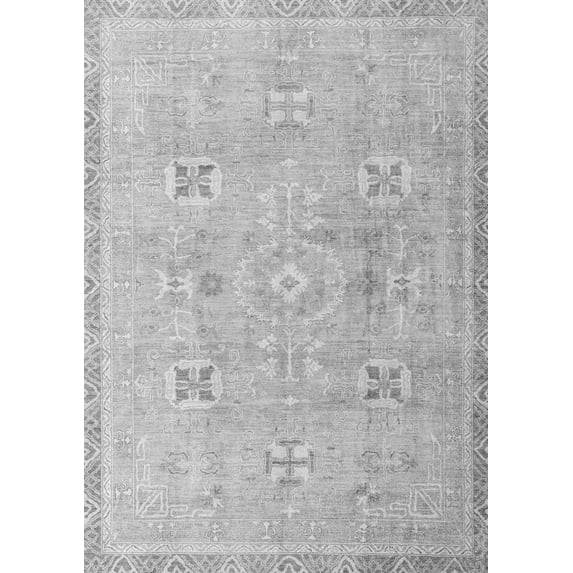 Ahgly Company Indoor Rectangle Oriental Gray Traditional Area Rugs, 2' x 4'
