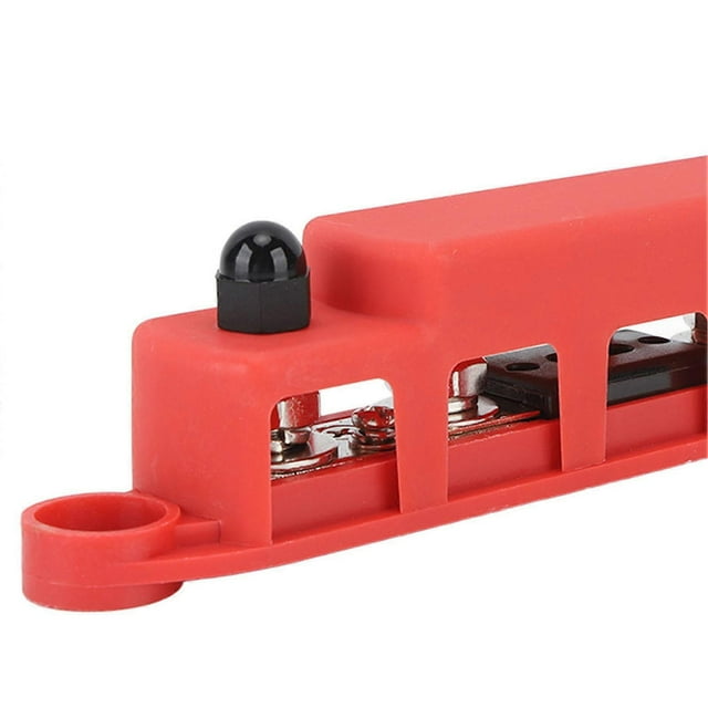 DC12V‑48V 300A Power Distribution Block M8 4 Stud Bus Bar for Cars RVs Ships Marine Red