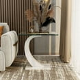 thumbnail image 5 of Furniture of America Navarre Glass Top End Table with White Base, 5 of 8