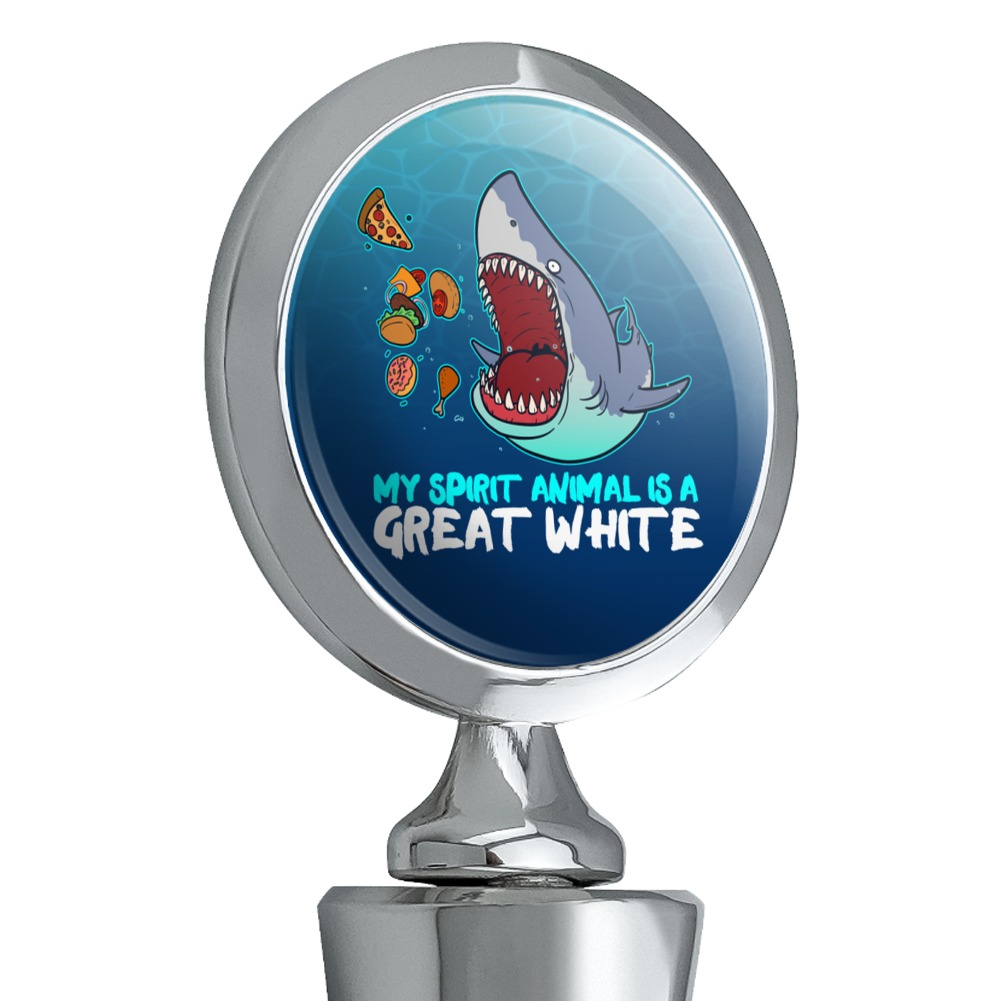 My Spirit Animal is a Great White Shark Who'll Eat Anything Funny Wine Bottle Stopper - image 2 of 8