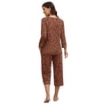 thumbnail image 3 of MINTREUS Women's Pajama Set Three-Quarter Sleeve Pajama Top and Pants Two-Piece Set Summer Loungewear, 3 of 7
