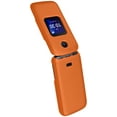 thumbnail image 4 of Case for Alcatel Go Flip 4 / TCL Flip Pro Phone, Nakedcellphone Slim Hard Shell Protector Cover with Grid Texture - Bright Orange, 4 of 7