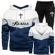 thumbnail image 2 of 2023 Nueva llegada Sudadera con capucha y pantalones deportivos con estampado de Jesús de alta calidad para hombres y mujeres Traje deportivo informal diario para correr, 2 of 4
