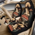 thumbnail image 3 of Xixirimido Leather Seat Cover Front Seats Only, Universal Fit Auto Front Seat Covers for Sedan Van SUV Truck 5 Pcs Set with Seatbelt Covers & Center Console Cover, Frog Mushroom Moon Starry Night, 3 of 8
