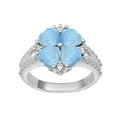 thumbnail image 1 of 5 MM Heart Shape Larimar 925 Sterling Silver Women Cluster Ring, 1 of 2
