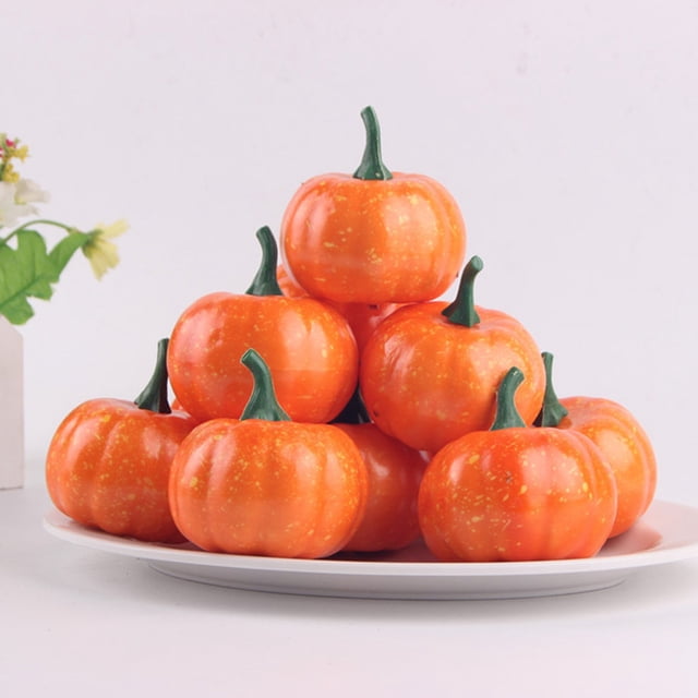 EQWLJWE Halloween Decorations,Halloween Decorations Outdoor Clearance,Artificial Pumpkins Mini Fake Pumpkins Pumpkins for Halloween Pinchable Decompression