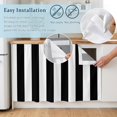 thumbnail image 4 of Black Striped Cabinet Curtains 28"x51" Sink Skirt for Bathroom Kitchen, Vertical Stripe Boho Minimalist Country Self Stick Adhesive Under Desk Covers Tall Laundry Cabinet Storage Organizer, 4 of 8