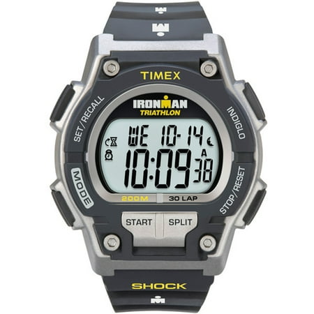 TIMEX Men's IRONMAN Endure 30 Shock Black/Yellow 42mm Sport Watch, Resin Strap
