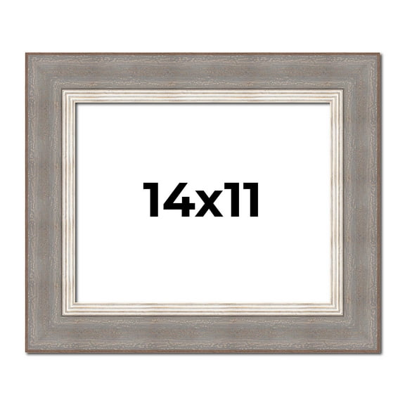 14x11 Frame Grey Real Wood Picture Frame Width 2.75 Inches | Interior Frame Depth 0.5 Inches |