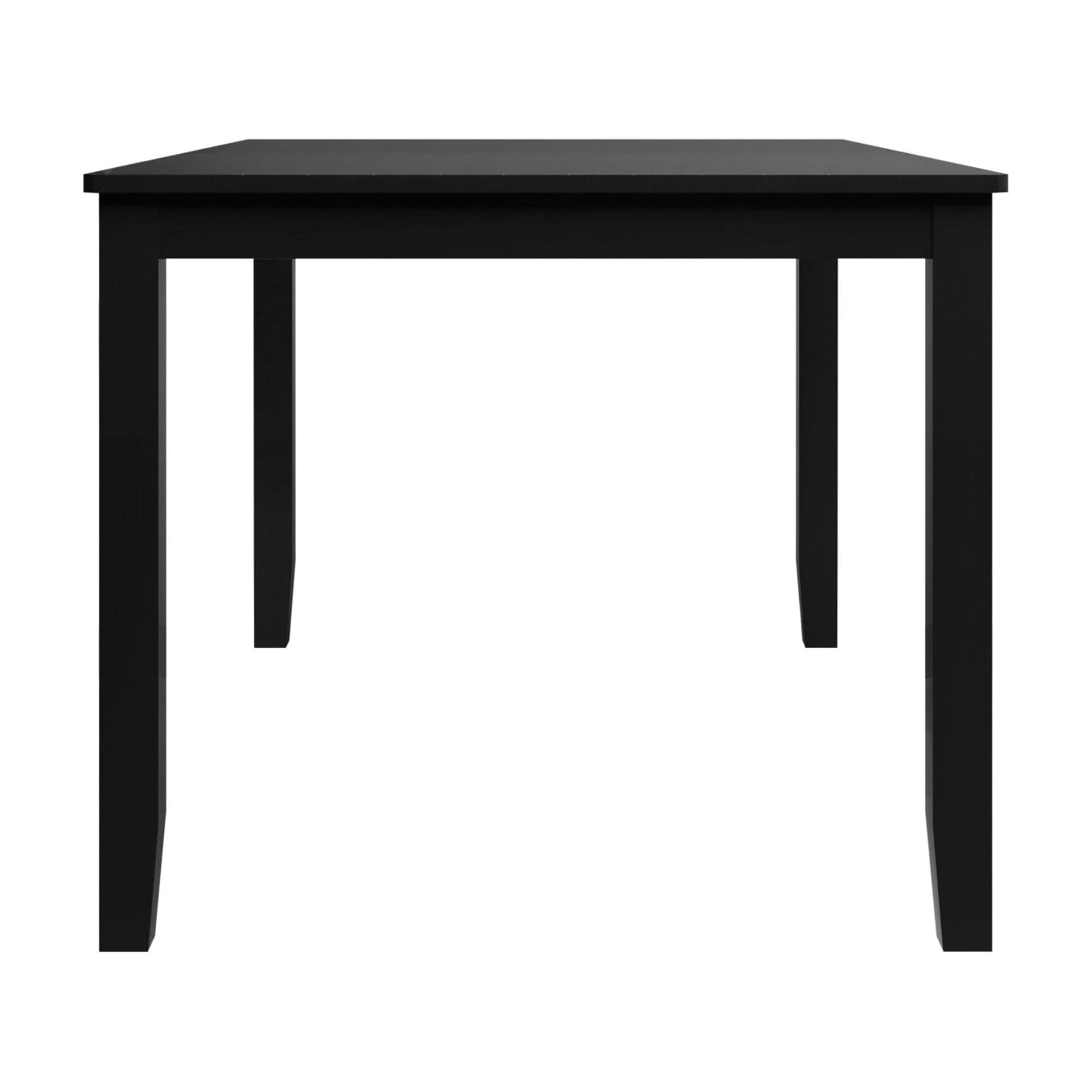 Home Design Ouray Dining Table, Black - Wood Grain Embossed, Rectangular Table with Split Top, Sturdy Construction